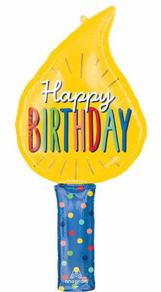 Birthday Candles 39-Inch Shaped Foil Balloon