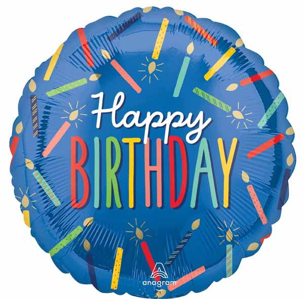 Birthday Candles 18" Round Foil Balloon