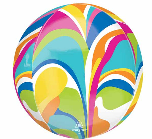 Vibrant Macro Marble 16" Orbz Foil Balloon