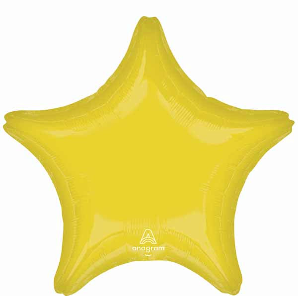 Vibrant Yellow Star Foil Balloon, 19 Inch