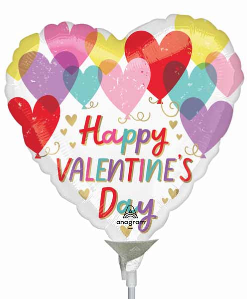 Heart on Hearts Valentine's Day 9-Inch Heart Foil Balloon
