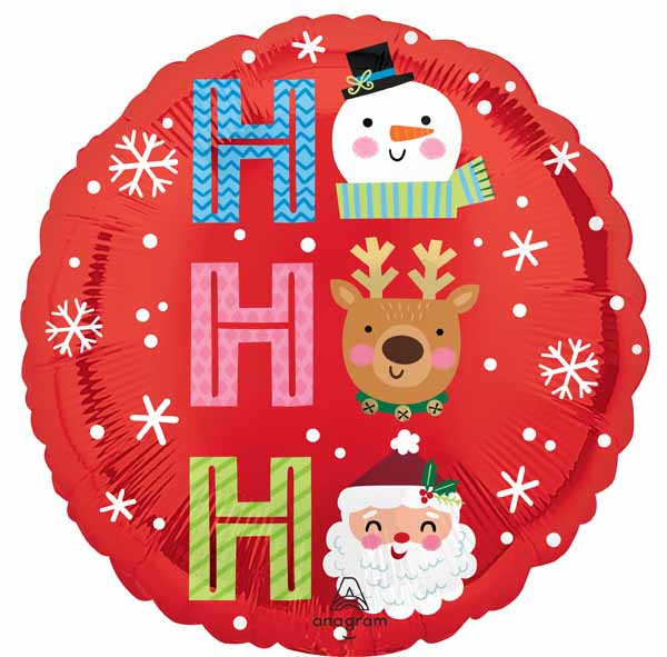 Ho Ho Ho 18-Inch Round Foil Christmas Balloon