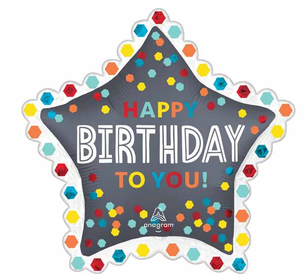 Confetti Happy Birthday to You 34-Inch Foil Balloon