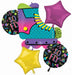 90s Party Roller Skate Foil Balloon Bouquet, 5 Pieces