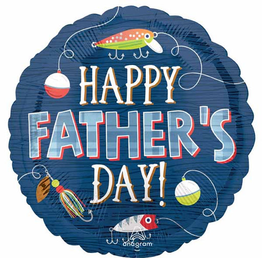 Hooked on Dad 18" Round Father's Day Foil Balloon