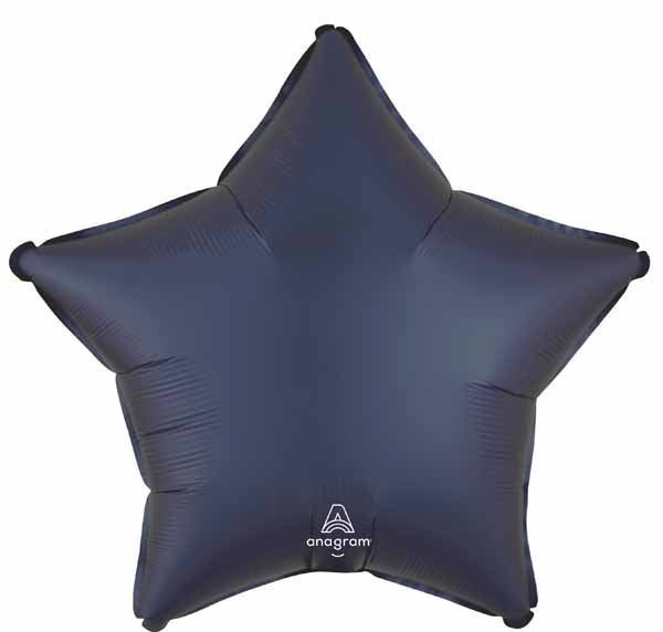 True Navy Satin Star Foil Balloon, 18 Inch