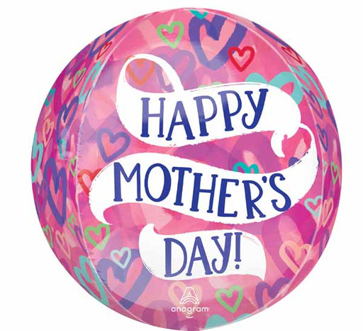 Happy Mother's Day Layered Hearts 16" Orbz Foil Balloon