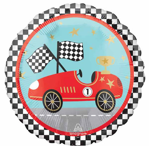 Race Cars 18-Inch Round Foil Balloon