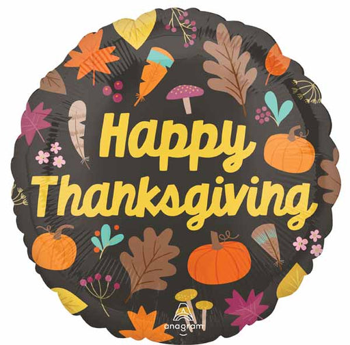 Give Thanks 18" Round Foil Thanksgiving Balloon