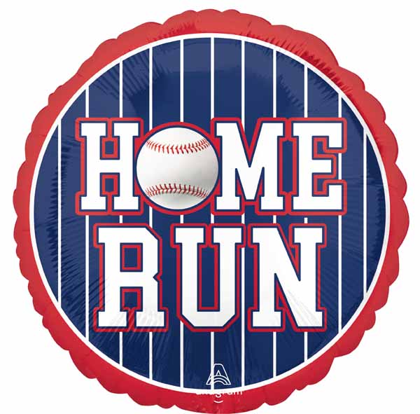 Home Run Baseball 18-Inch Round Foil Balloon