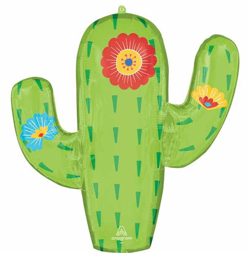 Fiesta Cactus 28-Inch Shaped Foil Balloon