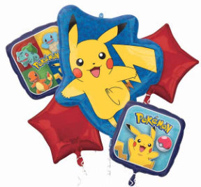 Pokémon foil balloon bouquet for a Pokémon birthday party