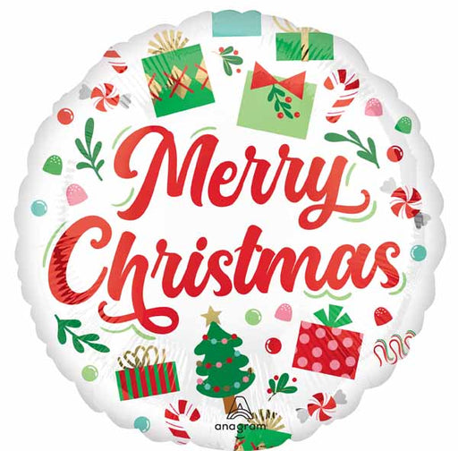 Santa's Christmas Presents 18-Inch Round Foil Balloon