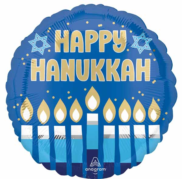Happy Hanukkah 18" Round Foil Balloon