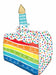 27" Rainbow Birthday Cake Foil Balloon