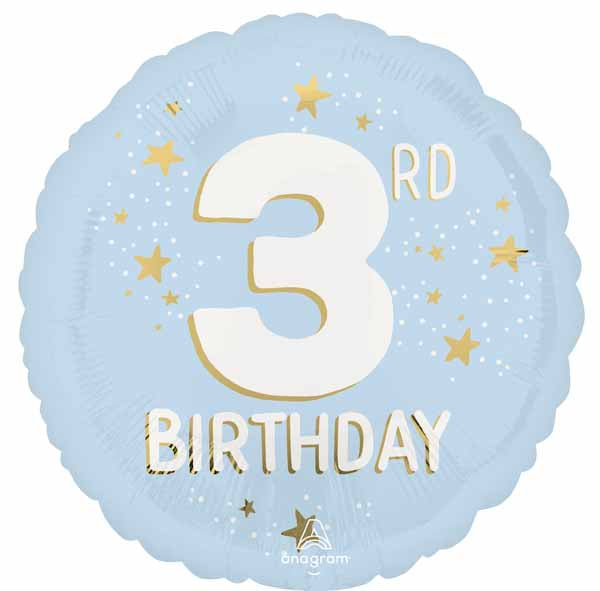 Little Mister 3rd Birthday 18-Inch Round Foil Balloon