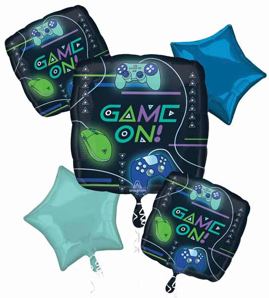 Game On Gaming Theme Foil Balloon Bouquet