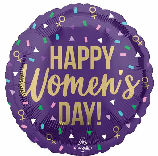 Happy Women's Day 18" Round Foil Balloon