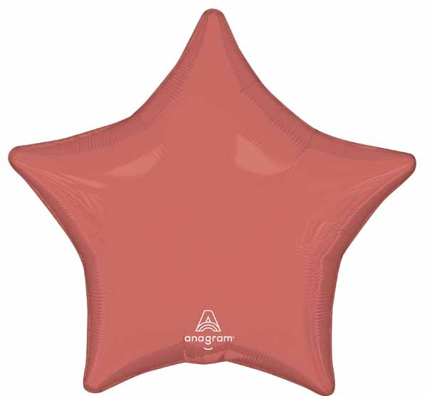 Coral Star Foil Balloon, 19 Inch