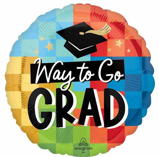 Way to Go Grad 18 Inch Round Foil Balloon