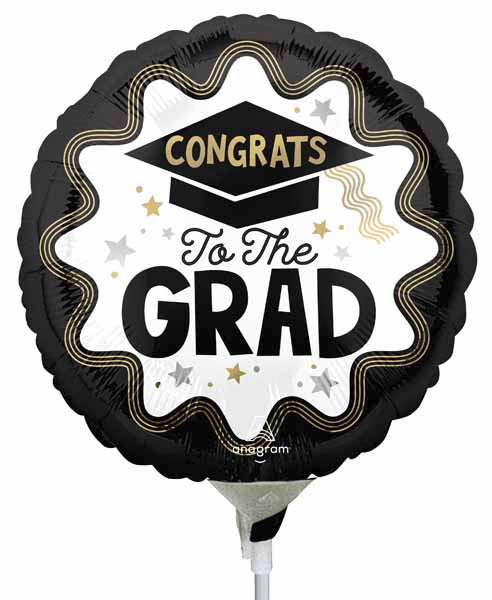 Congrats to the Grad 9-Inch Round Foil Balloon