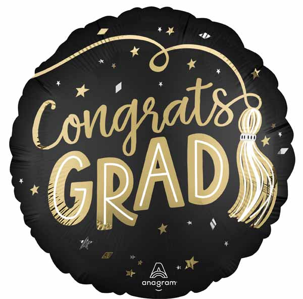 Congrats Grad Tassels 18 Inch Round Foil Balloon