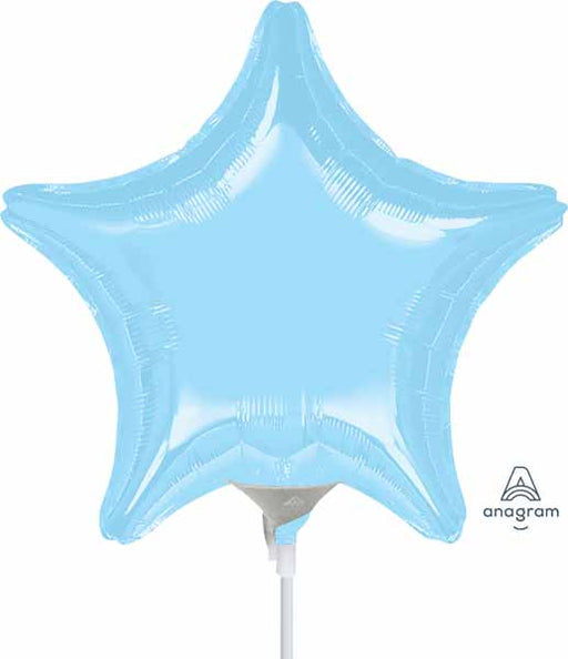 Pearl Pastel Blue Star Foil Balloon, 4 Inch