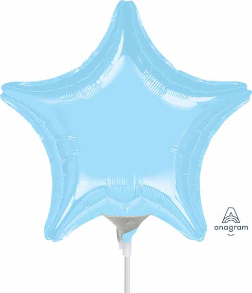 Pearl Pastel Blue Star Foil Balloon, 4 Inch