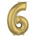 White Gold Number 6 Balloon, 26 Inch