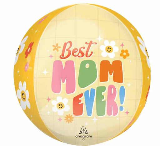 Retro Best Mom Ever! 16" Orbz Foil Balloon