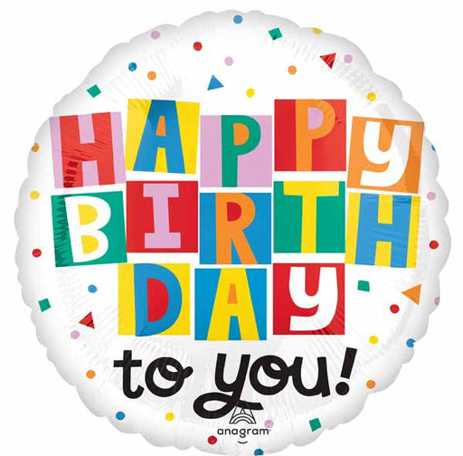 Celebrate the Day Happy Birthday 18-Inch Round Foil Balloon