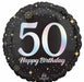 Sparkling 50 Happy Birthday Round Foil Balloon, 18 Inch