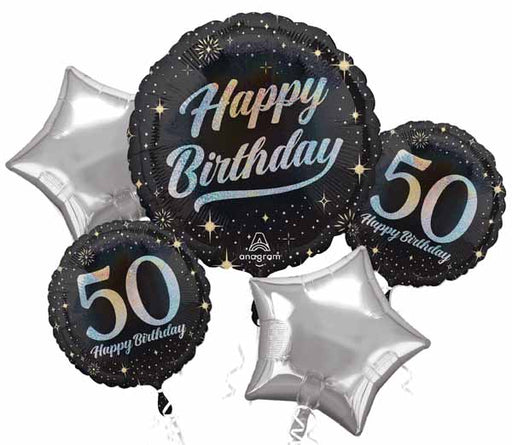 Sparkling 50th Birthday Foil Balloon Bouquet