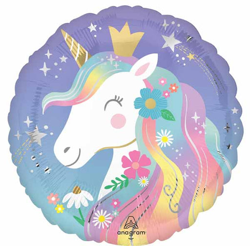 Whimsical Unicorn 18-Inch Round Foil Balloon
