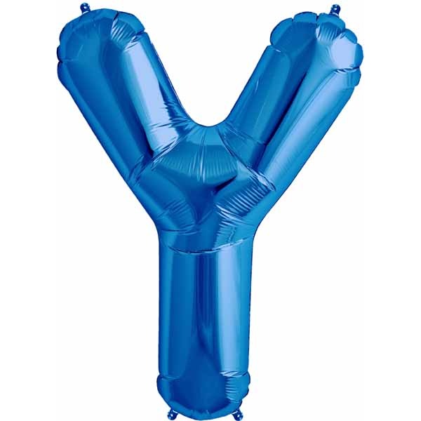 Blue Letter Y Balloon, 34 Inch