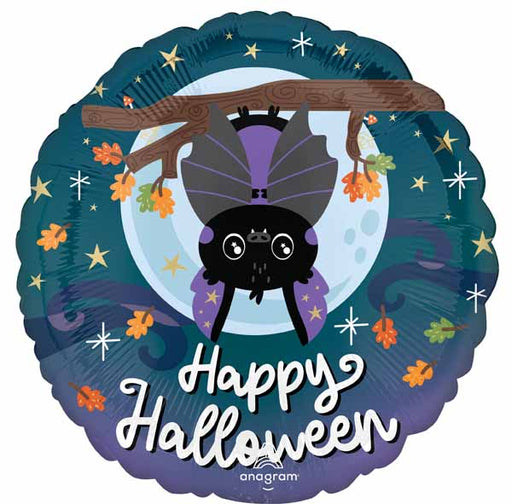 Halloween Twilight Bat 18-Inch Round Foil Balloon