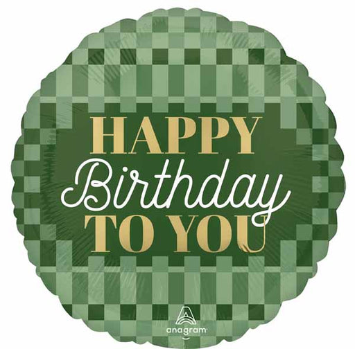 Stylish Sage Happy Birthday 18" Round Foil Balloon