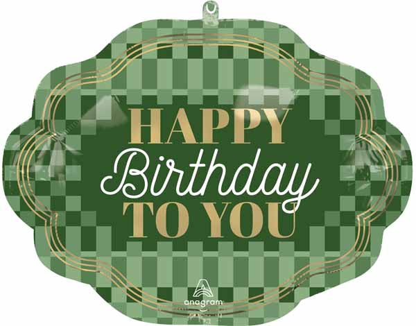 Stylish Sage Happy Birthday Foil Balloon, 23 Inch