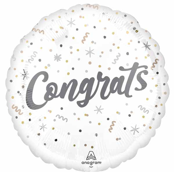 Elegant Congrats 18-Inch Round Foil Balloon