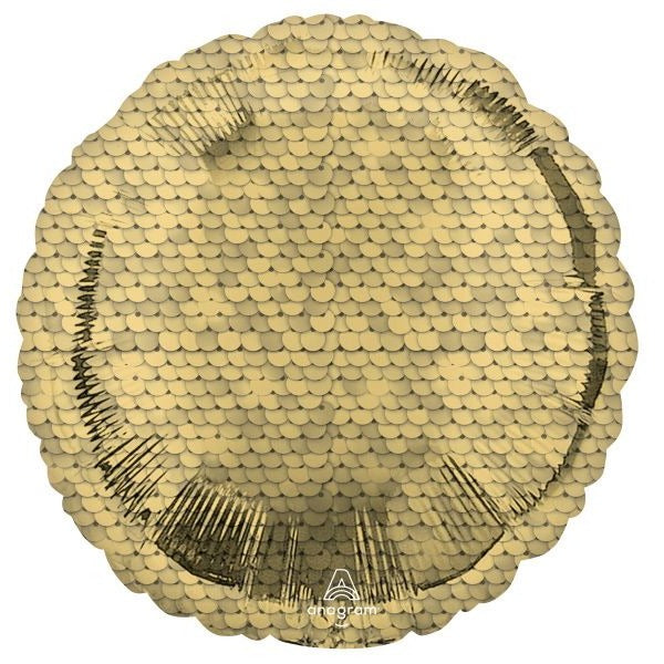 Glitter Gold Sequins 18-Inch Round Foil Balloon