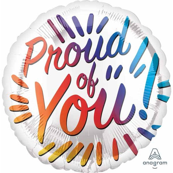 Proud of You Rainbow 18-Inch Round Foil Balloon