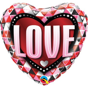 Love Triangles 18" Heart-Shaped Foil Balloon