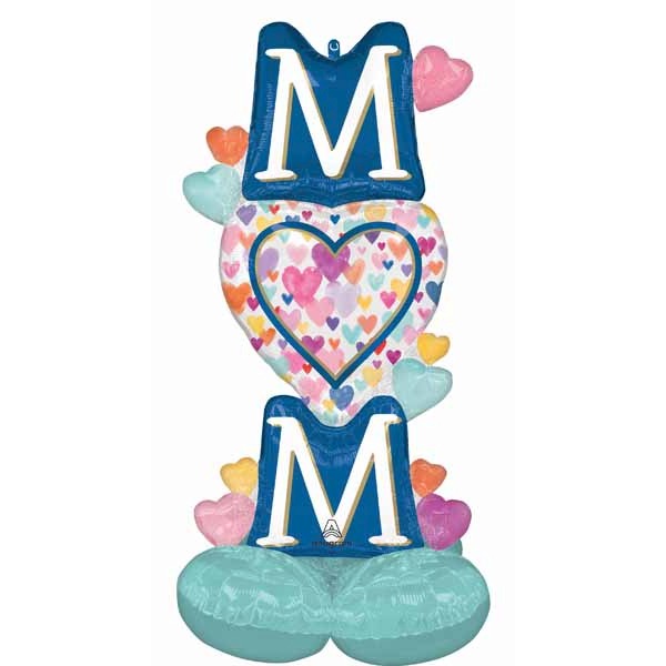 Mom Sprinkled Hearts 49-Inch AirLoonz Foil Balloon