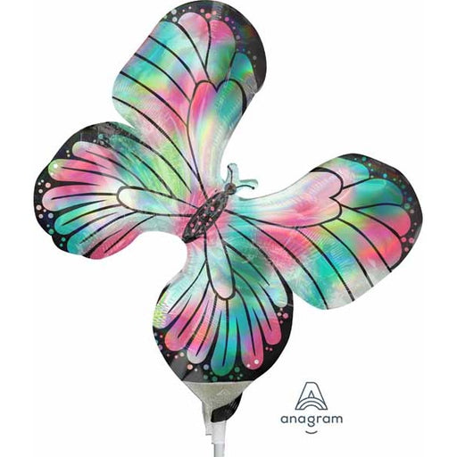 Teal & Pink Butterfly Mini Foil Balloon