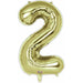 34-Inch White Gold Number 2 Balloon