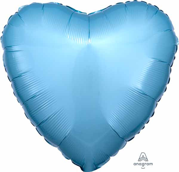 18-Inch Pearl Pastel Blue Heart Foil Balloon