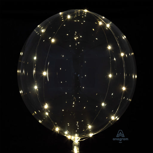 Crystal Clearz Transparent Balloon with White LED Lights