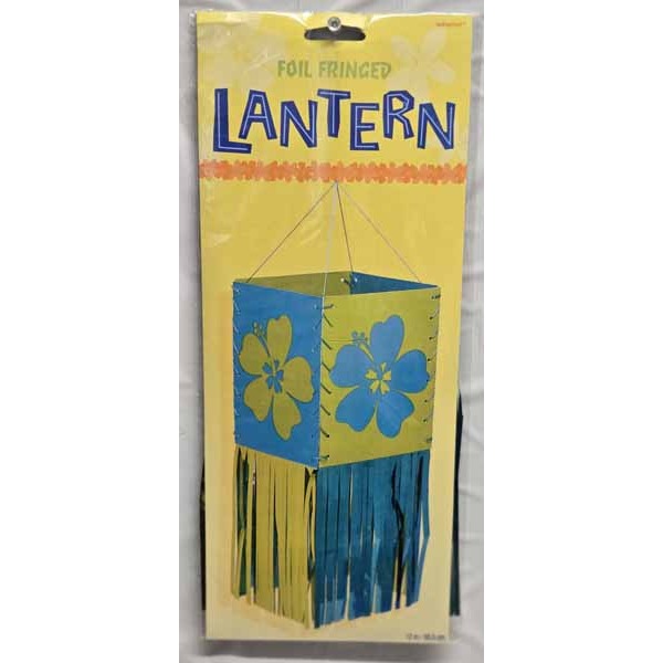Blue Hibiscus Foil Fringe Lanterns