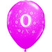 11-Inch Number 0 Confetti Print Latex Balloons, 50 Pack