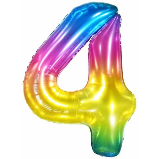 34-Inch Jelly Rainbow Number 4 Balloon